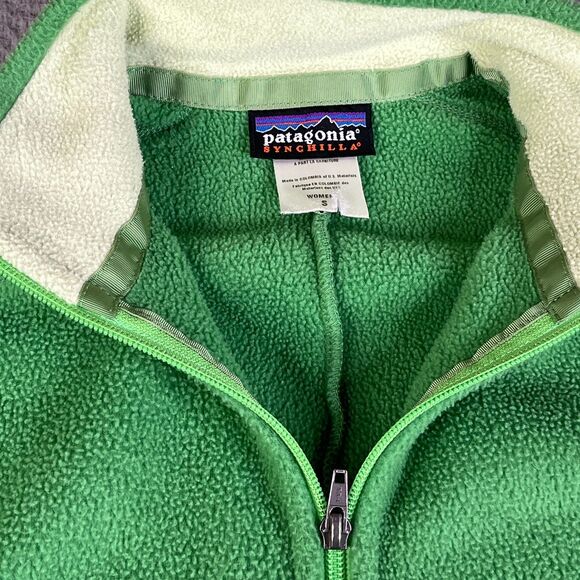 Patagonia Synchilla Vest Women Small Green Better Sweater Full Zip Vintage - Picture 5 of 13